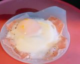 レンジで簡単1分！ベーコンエッグ丼作り方5写真
