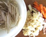 豆腐と油揚げ＋根菜で、ぎせい豆腐風に作り方1写真