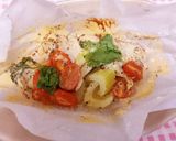 簡単♪︎鶏むね肉と野菜のレンジ包み蒸し作り方3写真