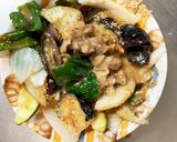 きな粉ケチャ味噌味豚こま大根青椒肉絲風作り方14写真
