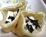 木綿豆腐とアサリ・わかめ入りの袋煮作り方2写真