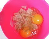 朝ごはんに5分で簡単☆ハム玉オニオン☆作り方3写真