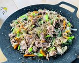キャンプで豚肉と舞茸のチャプチェ作り方8写真