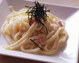 5分★和風カルボナーラうどん★コンロ不要作り方3写真