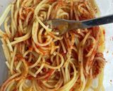 貧乏ズボラ飯　トマトスープの素でスパ作り方3写真