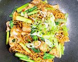 小松菜＆豚ニラもやしの甜麺醤ヤキソバ作り方6写真