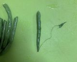 いんげんと厚切りハムのペペロンチーノ作り方1写真