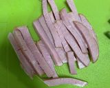 いんげんと厚切りハムのペペロンチーノ作り方2写真
