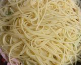 いんげんと厚切りハムのペペロンチーノ作り方9写真