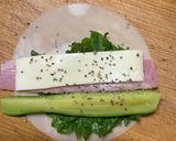 餃子の皮〜ズッキーニとベーコンチーズ焼き作り方2写真