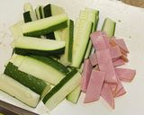 梅肉&ズッキーニで素麺チャンプルー作り方1写真