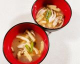 三度豆としめじと油揚げのみそ汁作り方6写真