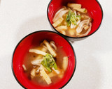 三度豆としめじと油揚げのみそ汁作り方7写真