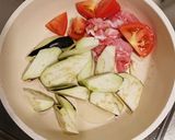 豚肉と茄子トマトパスタ作り方1写真