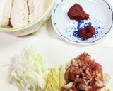簡単！美味しい♪鶏ささみの香味梅肉和え作り方2写真