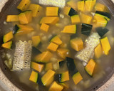 かぼちゃととうもろこしの炊き込みご飯作り方3写真