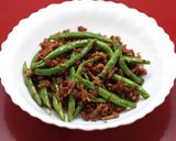 四季豆炒肉末｜インゲンと挽肉の唐辛子炒め作り方10写真