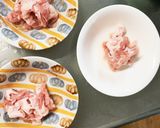 レンジ簡単きな粉ポークチャップ味甘酢酢豚作り方2写真