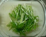 水菜と鶏肉の柚子胡椒サラダ作り方1写真