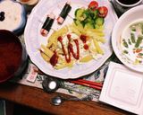 コーンスープにレンジ加熱トウロク豆と人参作り方2写真