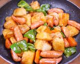 ねっとり♪ジャーマンポテト☆和風カレー味作り方4写真