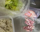 ふわふわ卵とカニカマの中華炒飯弁当作り方1写真