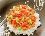 納豆、枝豆、トマトのおかかごま油丼作り方2写真