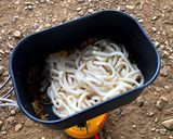 ▲山ごはん▲焦がしネギとエビの豆乳うどん作り方4写真