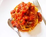 簡単★時短★バジル鯖とトマトの冷製パスタ作り方7写真