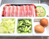 豚バラ肉とアスパラとセロリと卵の中華炒め作り方1写真