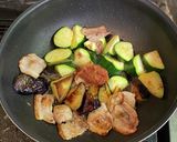 夏野菜と豚バラ肉の梅肉炒め作り方7写真