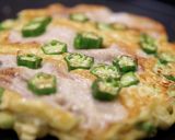 オクラのふわふわお好み焼き【食遺産】作り方10写真