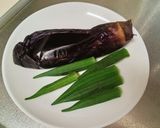 焼き茄子焼きオクラともずくの麺つゆポン酢作り方5写真