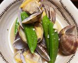 あさりとスナップえんどうのにんにくバター作り方4写真