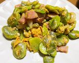 そら豆とベーコンの卵とじ作り方3写真