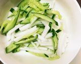 隙間埋めマヨ無簡単ごまドレ味彩大根サラダ作り方2写真