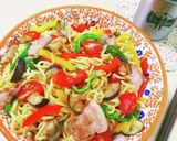 簡単♪カラフル夏野菜の塩焼きそば作り方3写真
