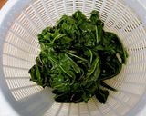 刺身（ぶり）と青菜（金時草）のからし和え作り方3写真