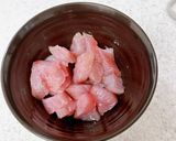 刺身（ぶり）と青菜（金時草）のからし和え作り方7写真