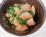 刺身（ぶり）と青菜（金時草）のからし和え作り方8写真