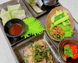刺身（ぶり）と青菜（金時草）のからし和え作り方10写真