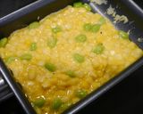 簡単！卵焼き風ちぢみ　枝豆コーン作り方2写真