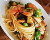 夏野菜とアンチョビのスパゲティ作り方7写真