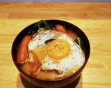 ウインナーと目玉焼きのかんたん味噌汁作り方6写真