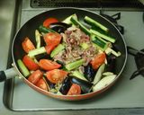 牛肉と夏野菜の黒酢さっぱり炒め・暑い日に作り方3写真