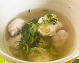 ゴロゴロ鶏団子とねぎいっぱいスープ♫作り方4写真