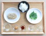 介護食　リメイクレシピ　肉味噌焼おにぎり作り方1写真