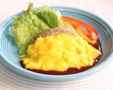 介護食　リメイクレシピ　オムハンバーグ作り方4写真