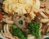 ☆菜の花とレンコンの焼うどん☆作り方5写真