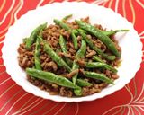 四季豆炒肉末｜インゲンと挽肉の唐辛子炒め作り方11写真
